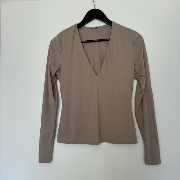 Intimately Free People V Neck Long Sleeve Slinky Top - Picture 3 of 4